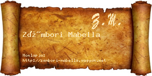 Zámbori Mabella névjegykártya